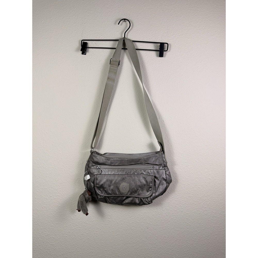 Kipling‎ Syro Metallic Silver Crossbody Bag with Adjustable Strap